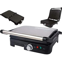 Panini Grill Profi 7 līmeņu temperatūras, elektriskais grils, gludeklis un sviestmaižu pagatavošanas ierīce ar akmeni 35 x 34 2000 W