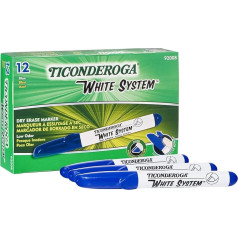 Ticonderoga White System Dry Erase Marker marķieris Chisel Tip Blue