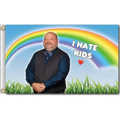 AUMIAU Funny Meme Flag I Hate Kids Banner 3x5ft College Dorm Room Man Cave Frat Wall Outdoor Flag