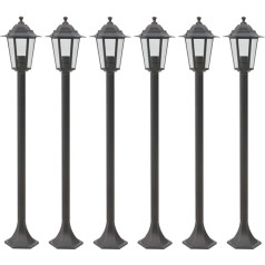 vidaXL 6x Bollard Light Dārza gaisma Grīdas lampa Āra gaisma Ceļa gaisma