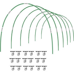 Wonninek Stikla šķiedras siltumnīcas riepas, 36 siltumnīcas stīpu komplekts, Polytunnel arkas paaugstinātai gultai, izturīgas pret rūsu, izturīgas, bez liekšanas, dārza riepas, stikla šķiedras atbalsta rāmis, augu tunelis