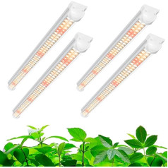 Wolezek Augu lampa LED, T8 4 Pack Augu lampa LED pilna spektra telpaugiem, 2 ft augšanas gaisma augiem, 3000 K 6500 K 660 nm LED gaismas diodes augu gaisma siltumnīcai iekštelpās