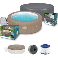 Bestway Lay-Z-SPA Palm Springs AirJet Whirlpool, Diametrs 196 x 71 cm, apaļš + Xtras EnerySense Thermal Complete Cover, Diametrs 196 x 71 cm, apaļš