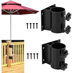 VANROUG Patio Umbrella Holder Umbrella Stand Outdoor Umbrella Clamp Bracket for Deck Railing Mount on Deck, Balcony or Courtyard (Fits 33mm-51mm Umbrella Pole Diameter)