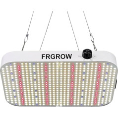 FRGROW LED augšanas lampa ar regulējamu apgaismojumu, 13000 lūmenu augšanas gaisma, augu lampa LED pilna spektra augšanas gaisma iekštelpu augiem, augu LED gaisma ar UV IR gaismu, 584 LED diodes Daisy Chain, dzesēšanas sistēma