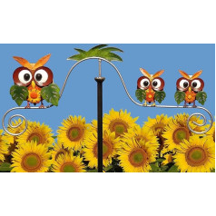 POMMERNTRAUM ® Family Owls Wind Chime Garden Pendulum Garden Stake Garden Stake Garden Decoration Garden Art for Owl Lovers