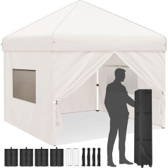 Pilnībā ūdensnecaurlaidīga lapene ar sānu un rullīšu maisu Pergola Marquee telts kempingam Āra dārza ballītei Festivāls Visu gadalaiku haki 3m x 3m