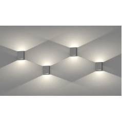 Klighten Pack of 4 7 W LED sienas lampas āra iekštelpu ūdensnecaurlaidīgs IP65 uz augšu uz leju sienas lampas Sienas lampas āra sienas lampas Moderns alumīnija apgaismojums balkonam Dzīvojamā istaba Priekšnams Kāpnes Dabiski balts 4500 K Tumši