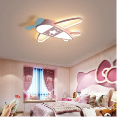 Bērnu lampa LED griestu gaisma Creative Cartoon Aeroplane Bērnu istabas griestu gaisma Dimmable Remote Control Lustra Boy Guļamistabas lampa Modern Lighting Baby Lamp Nursery Pink, 59 cm (40 W)