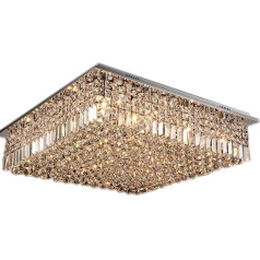 LED kristāla griestu gaisma Square K9 kristāla griestu gaisma Modernā kristāla griestu gaisma Flush Mount tuvu pie griestiem Gaismas ķermeņi viesnīcai restorānam guļamistabai foajē gaitenim (80 x 80 cm)