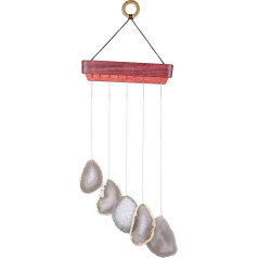 KYEYYGWO Dabas agāta diski Geode Wind Chime Sun Catcher Crystal Stone Chime mākslas darbs mājas dārza dekorēšanai 35-50 cm