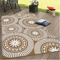 Ileading Āra plastmasas salmu paklājs 5x8ft Moderns ģeometriskais stils Reversible Waterproof Anti Pill Pārnēsājamie paklāji RV Outdoor Deck Pool Beach Picnic Camping