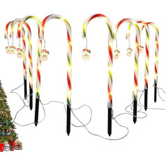 ORTUH Garden Candy Cane Light - Christmas Path Party Decoration Light with 8 Modes | Outdoor Garden Party Atmosphere Decor Light for Yard, Lawn