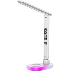 JHYPVII LED lampas ar gaismas diožu apgaismojumu Dimbare schreibtischlampe Faltbare Tischlampe Desk Touch Lampe 10W Kabelloses Laden USB Tischlampe Für Schlafzimmer,Büro Schule Arbeit Studie