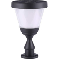 Dome Black Solar Post Light White Light Warm Light Outdoor Post Lamp Double Layer PC Lampshade Waterproof Post Lantern Piemērots zālienam un dārzam Wall Pillar Lamp