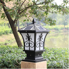 Saules pagalma dekorēšana Post Lantern Modern Creative Personality Pattern Waterproof Street Light Eiropas stila modes mājas āra pasta apgaismojums Ainavu apgaismojums Lawn Backyard Pillar Li