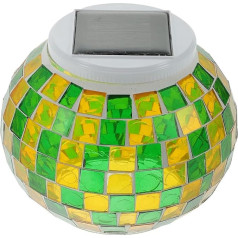 OSALADI Mosaik Licht dekorative Außendekoration mosaik glas lichter Solar-Mosaik-Glaslampe Tischlampe aus Glas LED-Dekor Sonnenlicht Lampenornament Gartenlicht Mosaiklampe Haushalt Laterne