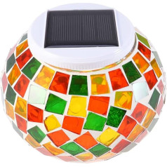 OSALADI Mosaic Solar Glass Garden Light Saules galda apgaismojums Crystal Glass Ball Lights Ūdensizturīga saules LED nakts gaisma dārza patio pusei pagalma rotājumi