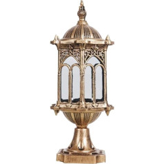 WFZRXFC wasserdichte Vintage rostfreie Außensäulenlampe Victoria Glaslaterne europäische traditionelle Landschaft Säulenleuchte E27 Dekoration Straßenpfosten Licht Hof Garten Terrasse Säulenlampe