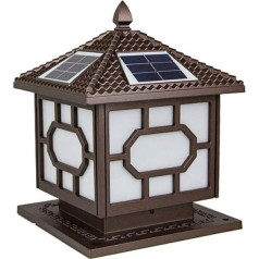 WFZRXFC Europäische Retro Schwarz Post Licht Solar Outdoor Home Post Lampe Einfache Villa Zaun Säule Lampe Aluminiumdruckguss Lampe Rahmen Säule Licht