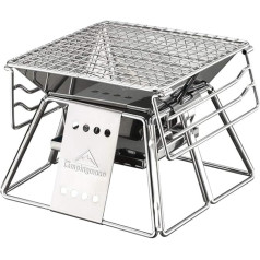 Campingmoon Pārnēsājams kempinga ugunskura ugunskurs Campfire BBQ Folding Nerūsējošā tērauda BBQ āra kempinga ceļojumu dārza ēdiena gatavošanai Pikniks 1-2 personām ar pārnēsājamo somu