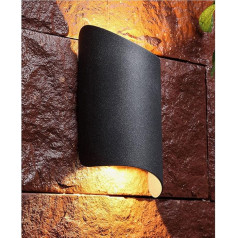 Retro schwarz minimalistische industrielle Wandleuchte LED warmweiß auf und ab Doppelkopf leuchten Wandhalterung Für Außenveranda Garage Schwimmbad Wall Mount Light