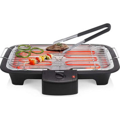 Elektriskais BBQ galda grils un grilēšanas knaibles ar ūdens savākšanas paplāti, grilēšanas virsma 38 x 22 cm - 2000 Watt