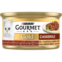 Gourmet gold влажный корм для кошек с уткой и индейкой 85г