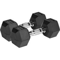 HEX 2x7kg gumijotas čuguna hanteles , ACTIVE