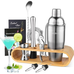 Yissvic Cocktail Mixer Set, Cocktail Bar, Stainless Steel Cocktail Shaker, 750 ml, For Home And Bar, 10 pieces.