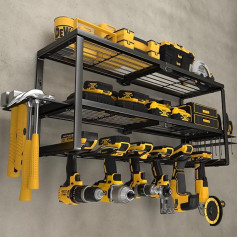 YYR Heavy Duty Power Tool Organizer Wall Mount Cordless Drill Hanger Storage Rack Battery Tool Holder with Charging Station Shelf for Garage Workshop Pegboard