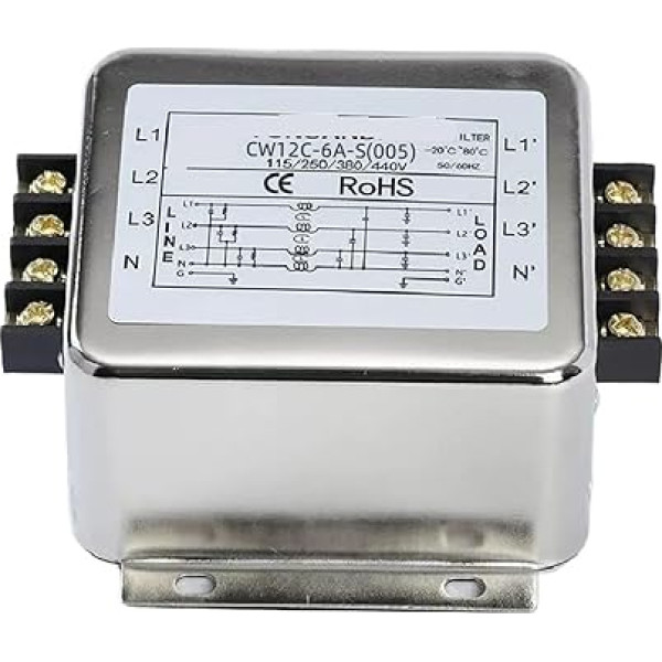 CW12C-3A/6A/10A/20A/30A-S(005) Drei Feuer- und ein Null-Klemmenblock-Leistungsfilter, 380 V, dreiphasig, vieradrig(CW12C-6A-S 005)