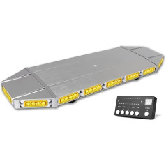 ROUTEKING 71 cm brīdinājuma gaisma - 12/24 V bākuguns, brīdinājuma gaisma, 64 LED diodes, 21 mirgojošs režīms, gaisma ar super magnētisko pamatni, IP65 brīdinājuma mirgojoša gaisma, vieglajiem automobiļiem, kravas automobiļiem, automašīnā