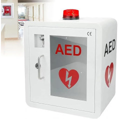 Wandmontierter AED-Defibrillator-Aufbewahrungsschrank, Herz-Defibrillations-Alarmbox Mit Alarmsystem, Lautsprecherlautstärke 85-120 DB, Sicher Und Geschützt, Erste-Hilfe-Set Für Zuhause, Schule