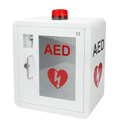 PHOLK AED-Defibrilator-Aufbewahrungsschrank, Erste-Hilfe-AED-Defibrillator-Aufbewahrungsschrank Zur Wandmontage Mit Schlüssel Und Alarm, Design Mit Abgerundeten Ecken, Für Zuhause, Büro