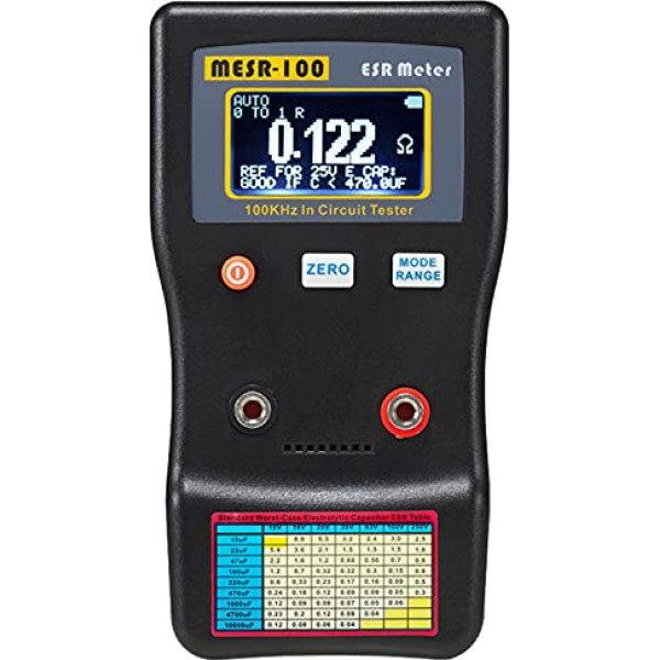 MESR-100 Digitālais ESR mērītājs, automātiskā diapazona izvēle no 0,001R līdz 100R Circuit Resistance/Capacity Tester Ohmmeter Backlight Double Connection for Repair TV/LCD/Audio Board