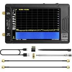 HamGeek TinySA Ultra spektra analizators 100 kHz - 5,3 GHz, rokas frekvenču analizatora signālu ģenerators ar 4 collu displeju, 32 GB atmiņas karti un integrētu 3000 mAh akumulatoru