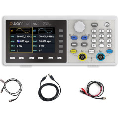 OWON DGE2070 Arbitrary Waveform Generator AWG 14bit vertikālā izšķirtspēja 2CH 70MHz 300MSa/s 3,6 collu LCD digitālais signālu ģenerators