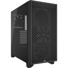 CORSAIR 3000D Airflow Mid-Tower PC korpuss - 3 kontaktu ventilators - 4 slotu GPU atbalsts - Piemērots līdz 8x 120 mm ventilatoriem - Augstas gaisa plūsmas dizains - Melns