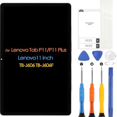 LCD displejs Lenovo Tab P11/P11 Plus TB-J606 TB-J606F LCD ekrāna aizstājējekrāns Lenovo TB-J606 TB-J606F skārienjūtīgā ekrāna digitālo ierīču komplektā ar rīkiem (11 collas, melns, ar rāmi)