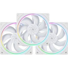 Thermalright TL-S12W 120 mm korpusa dzesētāja ventilators ar ARGB gaismas efektu, klusais datora ventilators ar PWM un 1500 RPM apgriezieniem, CPU dzesēšanas ventilators, balts (3 gab.)