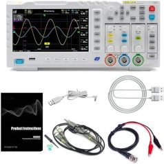 KKnoon Desktop osciloskops, divkanālu ieejas signālu ģenerators 100 MHz*2, izejas signāla noteikšanas funkcija, analogais joslas platums, paraugu ņemšanas ātrums 1GSa/s