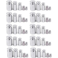 Zunedhys 10X Gewicht Set 1G 2G 5G 10G 20G Chrome Plating Kalibrierung Gramm Gewichtsstein Gewichtssatz fuer Digital Waage Silber