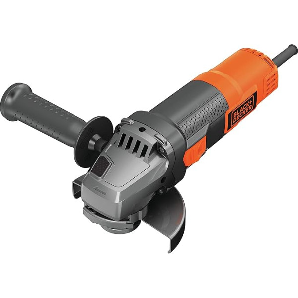 Black + Decker leņķa slīpmašīna BEG210-QS (900 W, 115 mm diametra disks, ar 3 pozīciju papildu rokturi, visiem standarta griešanas, slīpēšanas un slīpēšanas darbiem, ieskaitot piederumus)