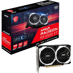 Игровая видеокарта MSI Radeon RX 6500 XT MECH 2X 4G OC - GPU 2685/2825 МГц, память 4000 МБ DDR6