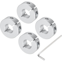 sourcing map Einzelteil-Wellenkragen-Set für 16-mm-Schaft, einteilig, 4 Klemmmanschetten, 35 mm Außendurchmesser, 12 mm Dicke, Klemmkragen aus Aluminiumlegierung mit M5 Stellschrauben und einem