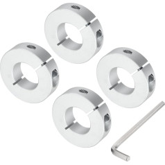 sourcing map Einzelteil-Wellenkragen-Set für 22-mm-Schaft, einteilig, 4 Klemmmanschetten, 45 mm Außendurchmesser, 12 mm Dicke, Klemmkragen aus Aluminiumlegierung mit M5 Stellschrauben und einem