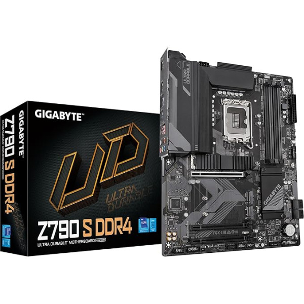 Gigabyte Z790 S DDR4 pamatplate - atbalsta Intel Core 14th CPU, 8+1+1 fāzes digitālais VRM, līdz 5333 MHz DDR4, 3xPCIe 4.0 M.2, 2.5GbE LAN, USB 3.2 Gen 2