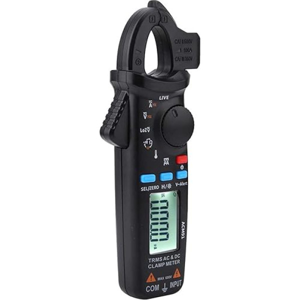 Digitālais skavas mērītājs Augstas precizitātes skavas mērītājs Black ACM91 1MA AC DC digitālais skavas mērītājs True Rms 6000 Counts Meter Low Impedance Tester