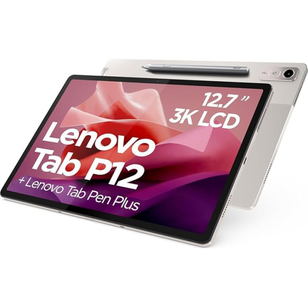 Lenovo Tab P12 3K planšetdators 12,7 collu 3K (MediaTek Dimensity 7050, 8GB RAM, 256GB ar iespēju paplašināt līdz 1TB, 4 skaļruņi, Wi-Fi 6, Bluetooth 5.1, Android 13), Auzu